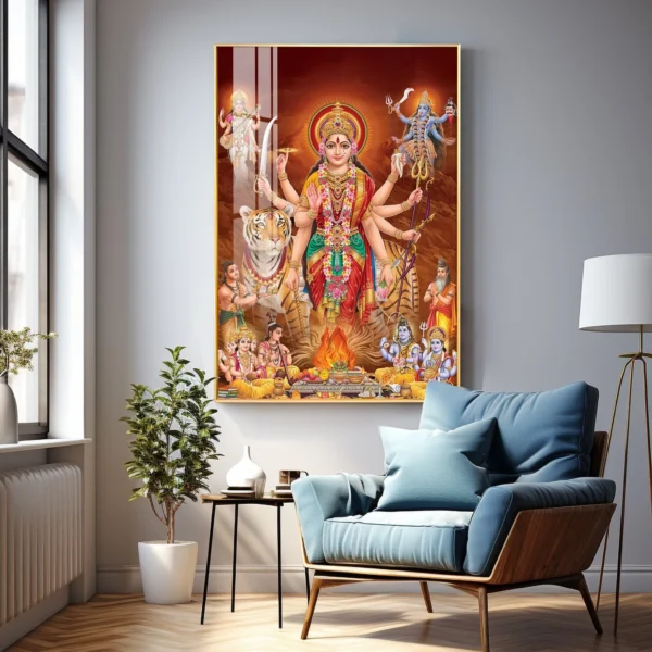 Devi Durga Virtual Wall Art – Divine Prosperity for Your Digital Home - Image 2