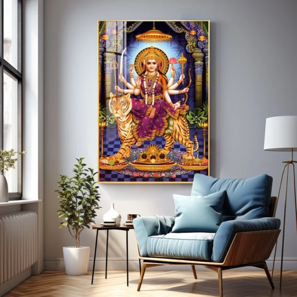 Devi Maa Durga Virtual Wall Art – Divine Prosperity for Your Digital Home - Image 2