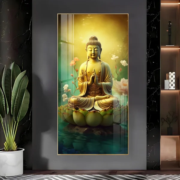 Golden Buddha Virtual Wall Art – Divine Prosperity for Your Digital Home - Image 3