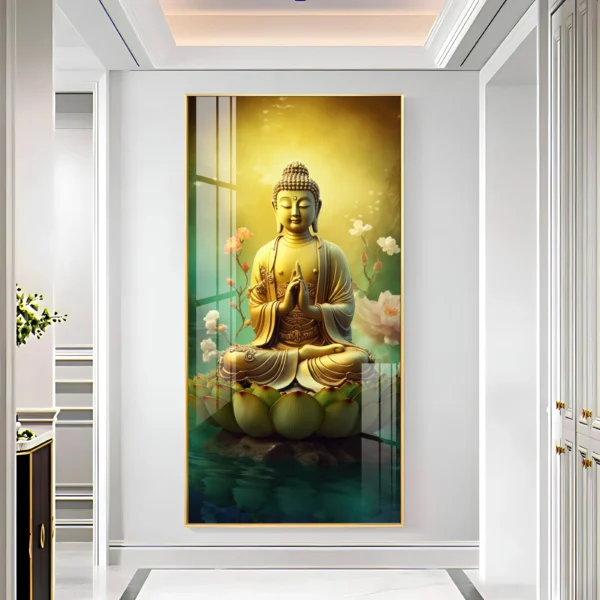 Golden Buddha Virtual Wall Art – Divine Prosperity for Your Digital Home - Image 2