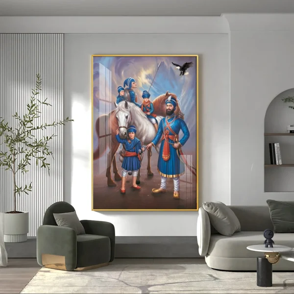 Guru Gobind Singh and 4 Sahibzade Virtual Wall Art