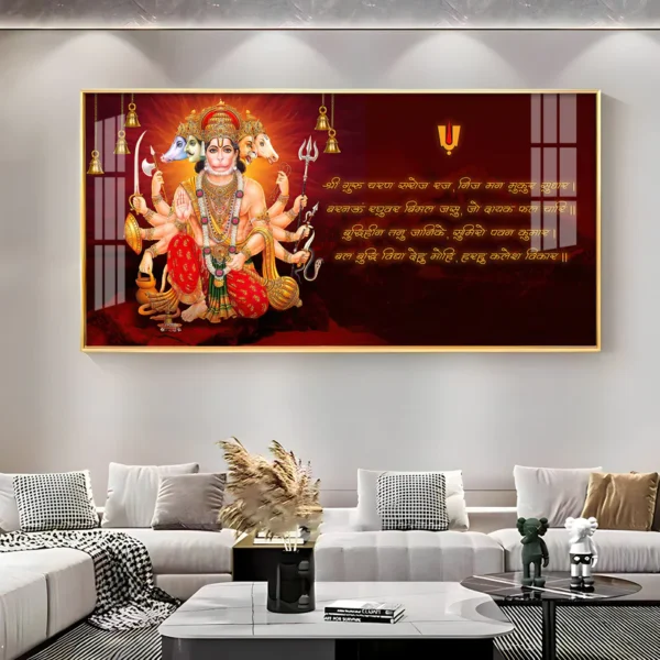 Panchmukhi Hanumanji Virtual Wall Frame – Divine Prosperity for Your Digital Home - Image 4